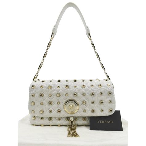 versace studded vanitas medea white tassel bag|Versace Vanitas .